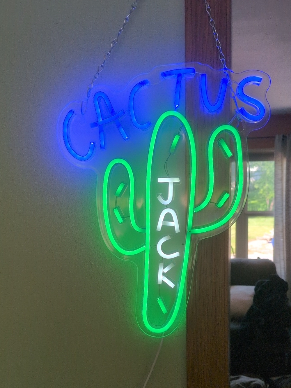 Neon Cactus Jack Sign - Green & Blue